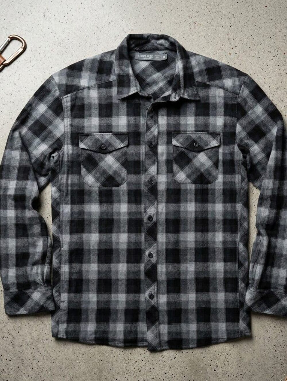 Icebreaker Merino Wool Flannel Shirt M Grey Plaid Cabincore Grunge Mountain